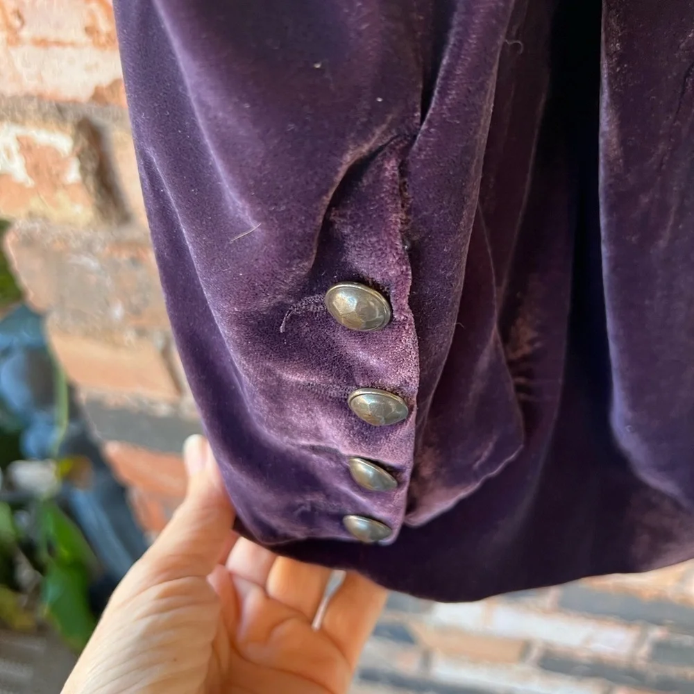 FREE PEOPLE Yesterday's Muse Dark Purple Velvet Jacket,Coat,blazer size small